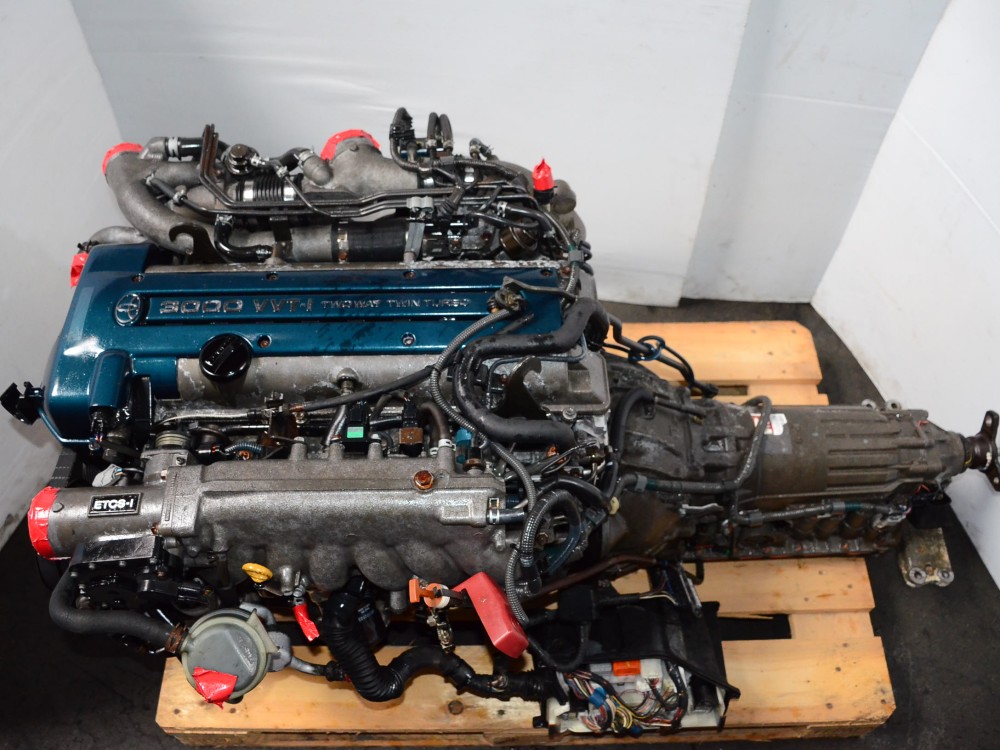 TOYOTA ARISTO 2JZ-GTE VVTI TWIN TURBO ENGINE 3.0L VVTI AUTO TRANSMISSION, WIRING HARNESS ECU